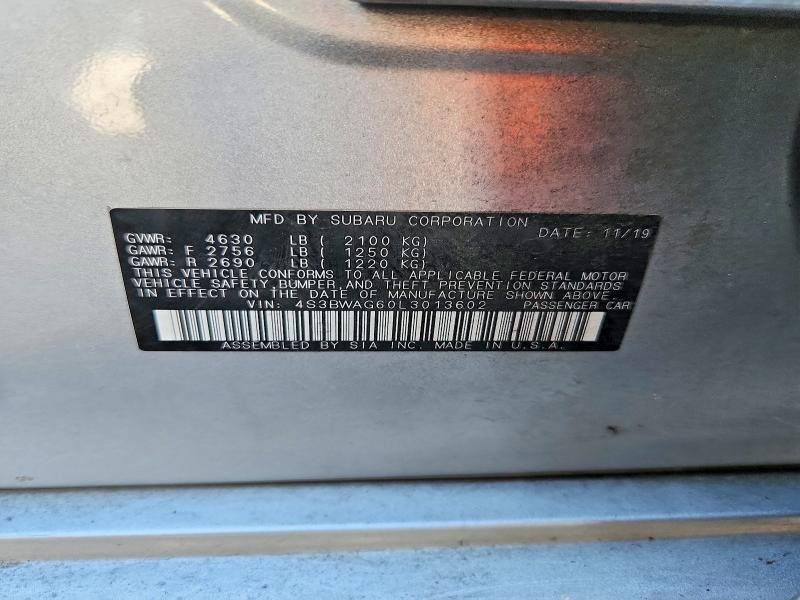 Aukcja sprzedaży 2020 Subaru Legacy, vin: 4S3BWAG60L3013602, numer aukcji: 71919536