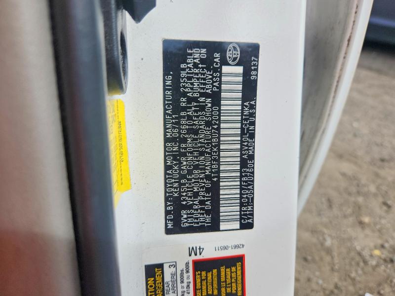 Продаж на аукціоні авто 2011 Toyota Camry, vin: 4T1BF3EK1BU742000, номер лоту: 71073746