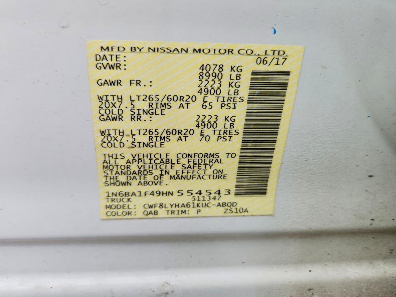 Продаж на аукціоні авто 2017 Nissan Titan Xd, vin: 1N6BA1F49HN554543, номер лоту: 71237486