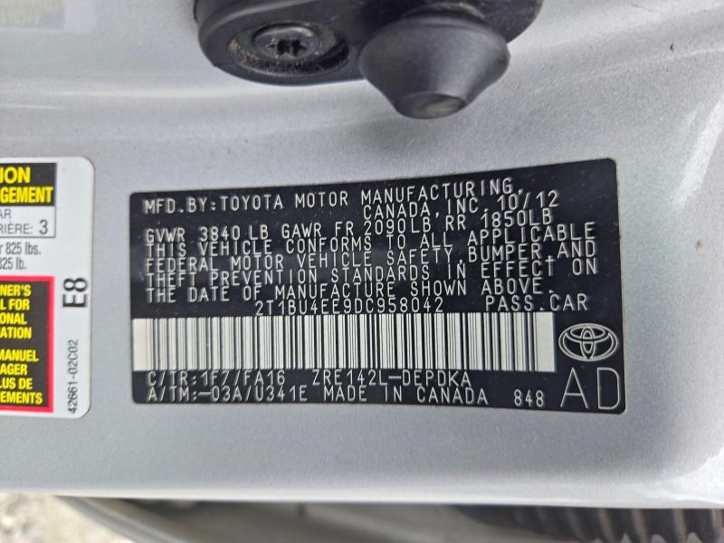 Продажа на аукционе авто 2013 Toyota Corolla, vin: 2T1BU4EE9DC958042, номер лота: 71757966