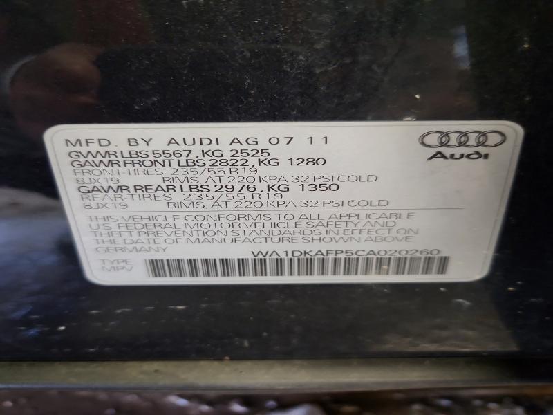 Aukcja sprzedaży 2012 Audi Q5, vin: WA1DKAFP5CA020260, numer aukcji: 70798256