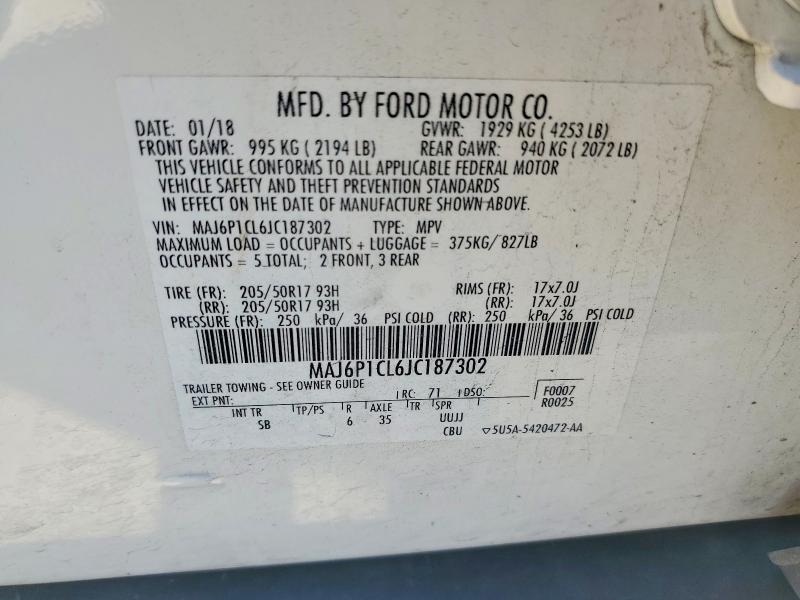 Aukcja sprzedaży 2018 Ford Ecosport, vin: MAJ6P1CL6JC187302, numer aukcji: 71836786