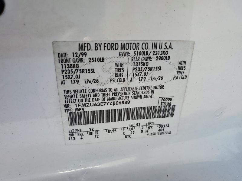 Продажа на аукционе авто 2000 Ford Explorer, vin: 1FMZU63E7YZB06888, номер лота: 72664766