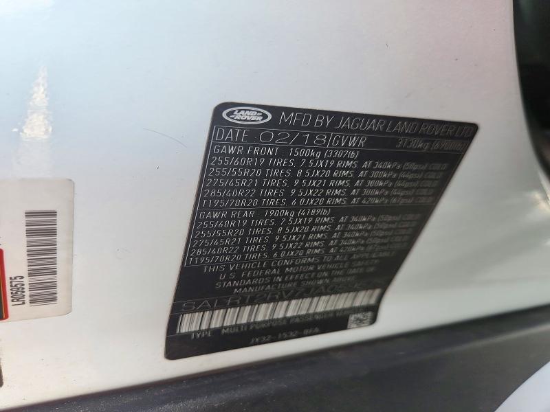 Aukcja sprzedaży 2018 Land Rover Discovery, vin: SALRT2RV7JA059575, numer aukcji: 72851356