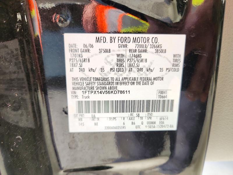 Продаж на аукціоні авто 2006 Ford F150, vin: 1FTPX14V56KD78611, номер лоту: 72869876