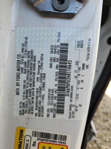 71848516 :رقم المزاد ، 3FA6P0PU2HR110645 vin ، 2017 Ford Fusion مزاد بيع