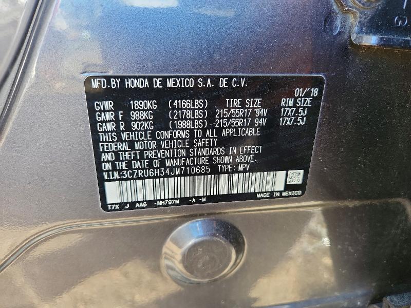 Aukcja sprzedaży 2018 Honda Hr-v, vin: 3CZRU6H34JM710685, numer aukcji: 71467846