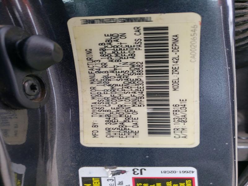 71647946 :رقم المزاد ، 5YFBU4EE3DP188582 vin ، 2013 Toyota Corolla مزاد بيع