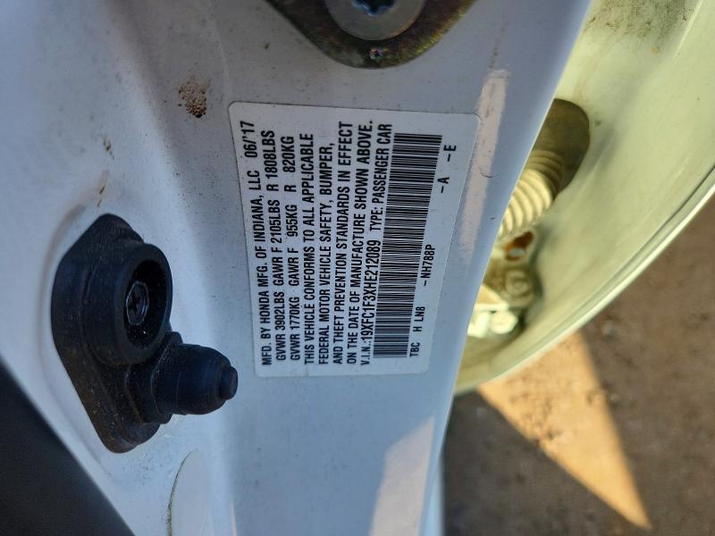 Продажа на аукционе авто 2017 Honda Civic, vin: 19XFC1F3XHE212089, номер лота: 71429326