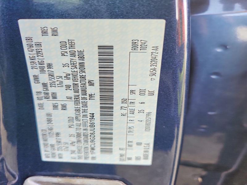 Продажа на аукционе авто 2018 Ford Escape, vin: 1FMCU9GD8JUB61944, номер лота: 71449836