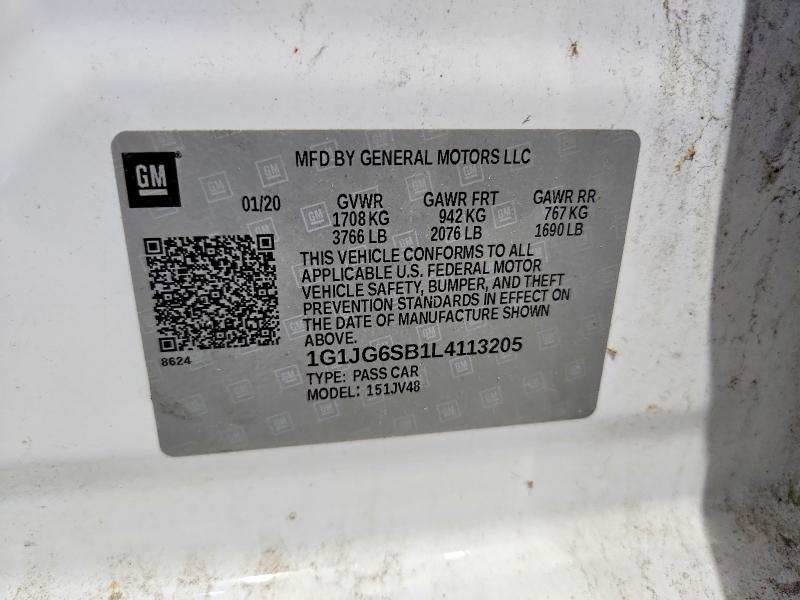 Продажа на аукционе авто 2020 Chevrolet Sonic, vin: 1G1JG6SB1L4113205, номер лота: 71582756
