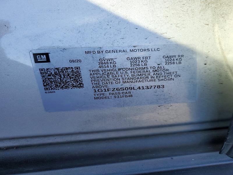 Aukcja sprzedaży 2020 Chevrolet Bolt Ev, vin: 1G1FZ6S09L4137783, numer aukcji: 72359656
