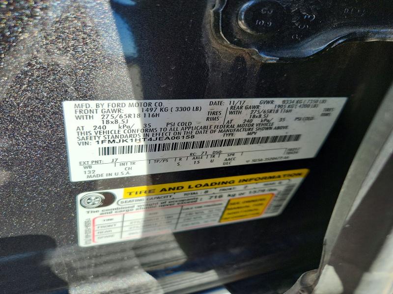 2018 Ford Expedition მანქანა იყიდება აუქციონზე, vin: 1FMJK1HT4JEA06158, აუქციონის ნომერი: 71914656
