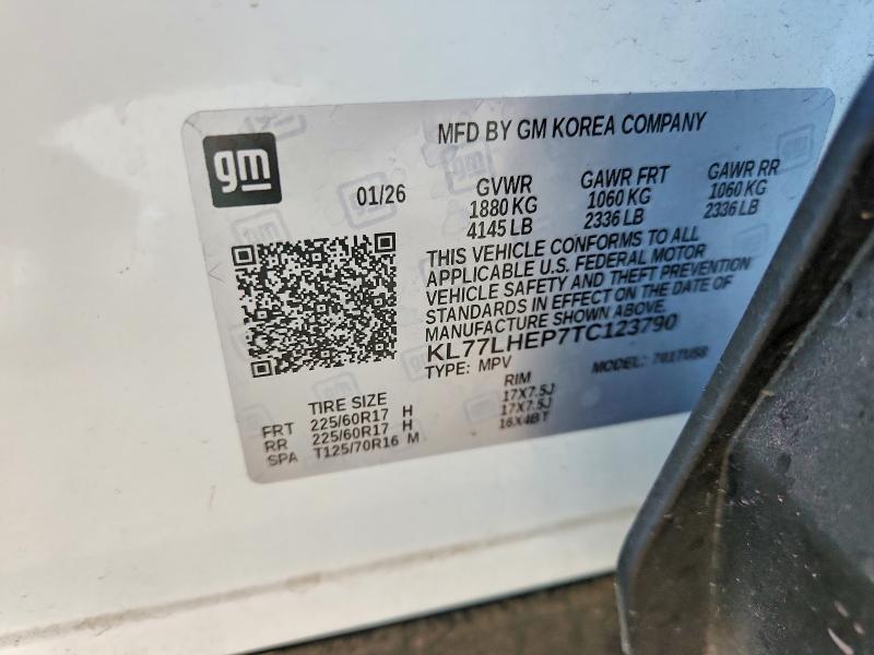 Aukcja sprzedaży 2026 Chevrolet Trax, vin: KL77LHEP7TC123790, numer aukcji: 71790376