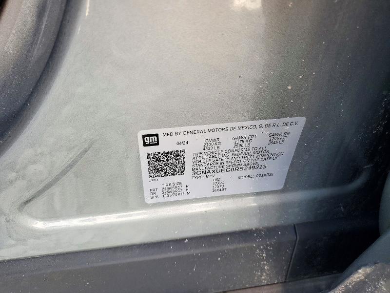 70909936 :رقم المزاد ، 3GNAXUEG0RS249313 vin ، 2024 Chevrolet Equinox مزاد بيع