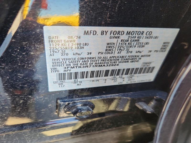 71734286 :رقم المزاد ، 3FMTK3R71RMA32924 vin ، 2024 Ford Mustang Mach-e مزاد بيع