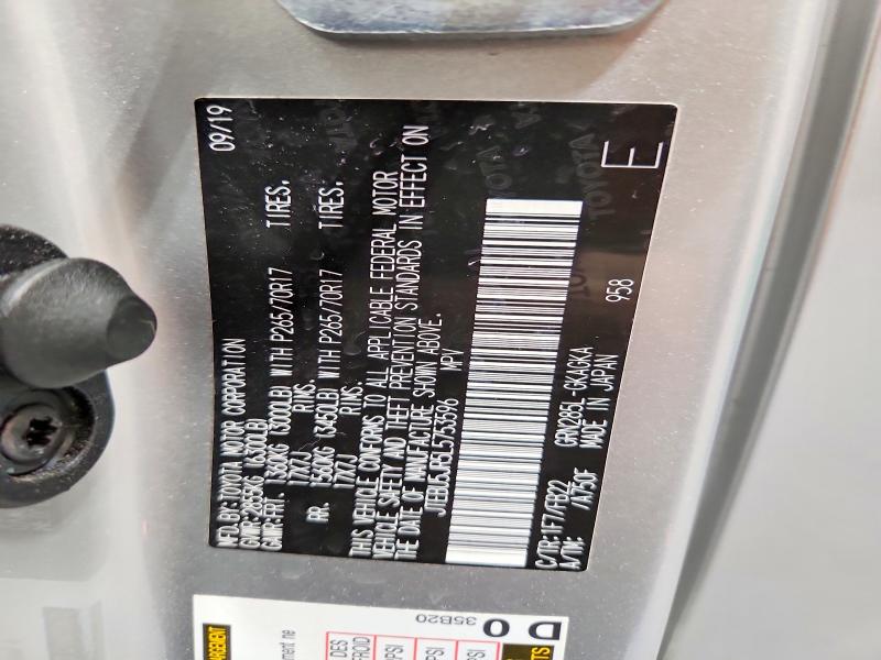 2020 Toyota 4runner მანქანა იყიდება აუქციონზე, vin: JTEBU5JR5L5753596, აუქციონის ნომერი: 71452636