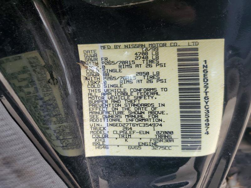 Продаж на аукціоні авто 2000 Nissan Frontier, vin: 1N6ED27T6YC354974, номер лоту: 71298336