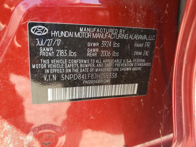 Продаж на аукціоні авто 2018 Hyundai Elantra, vin: 5NPD84LF8JH255338, номер лоту: 72203216