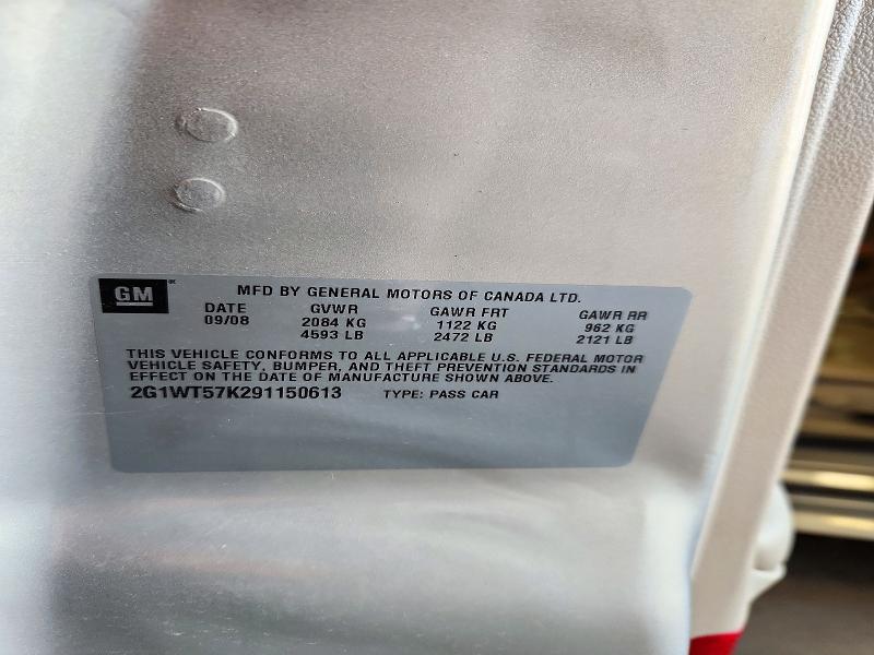 72393386 :رقم المزاد ، 2G1WT57K291150613 vin ، 2009 Chevrolet Impala مزاد بيع