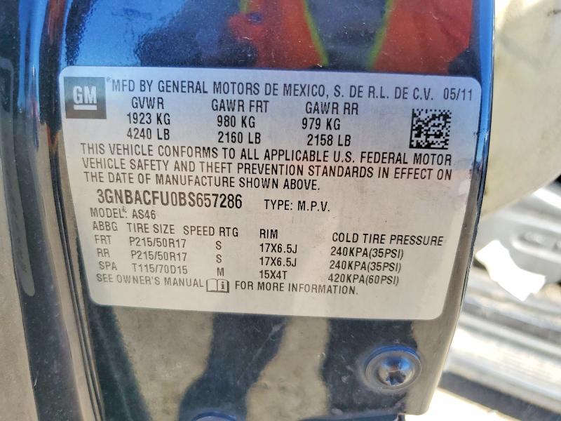 Продаж на аукціоні авто 2011 Chevrolet Hhr, vin: 3GNBACFU0BS657286, номер лоту: 70749206