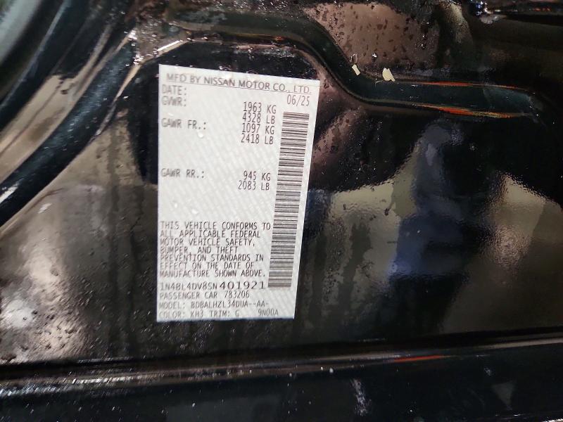 2025 Nissan Altima მანქანა იყიდება აუქციონზე, vin: 1N4BL4DV8SN401921, აუქციონის ნომერი: 72244076