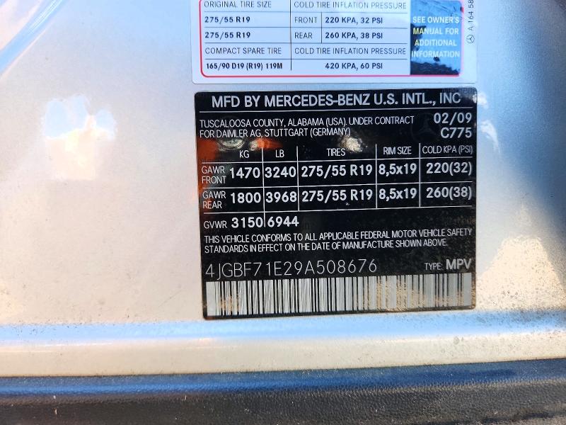 Продажа на аукционе авто 2009 Mercedes-benz Gl, vin: 4JGBF71E29A508676, номер лота: 71943516