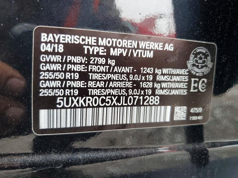 Продажа на аукционе авто 2018 Bmw X5, vin: 5UXKR0C5XJL071288, номер лота: 69321426