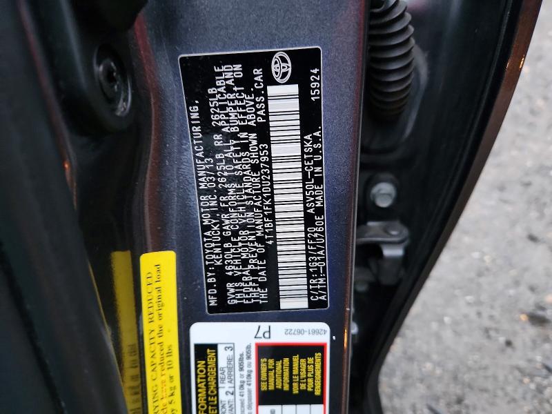 71357726 :رقم المزاد ، 4T1BF1FK1DU237953 vin ، 2013 Toyota Camry مزاد بيع