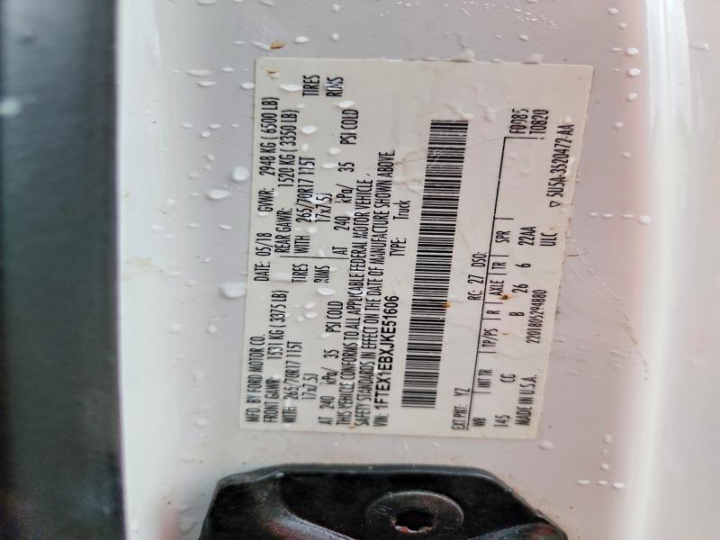 2018 Ford F150 მანქანა იყიდება აუქციონზე, vin: 1FTEX1EBXJKE51606, აუქციონის ნომერი: 70887166