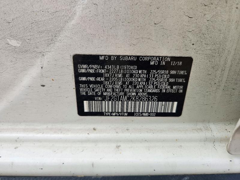 Продажа на аукционе авто 2019 Subaru Crosstrek, vin: JF2GTAMC2K8286326, номер лота: 72991476