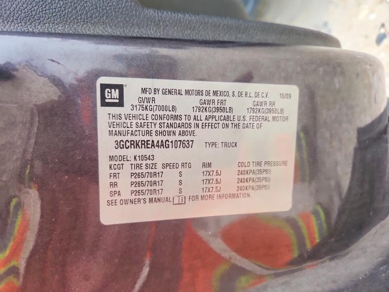 71185356 :رقم المزاد ، 3GCRKREA4AG107637 vin ، 2010 Chevrolet Silverado مزاد بيع