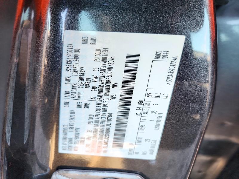 Продаж на аукціоні авто 2019 Lincoln Mkc, vin: 5LMCJ2D90KUL18784, номер лоту: 72253746