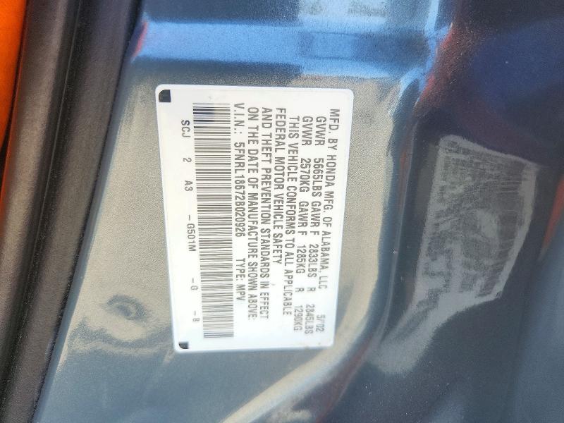 Aukcja sprzedaży 2002 Honda Odyssey, vin: 5FNRL18672B020926, numer aukcji: 73337176