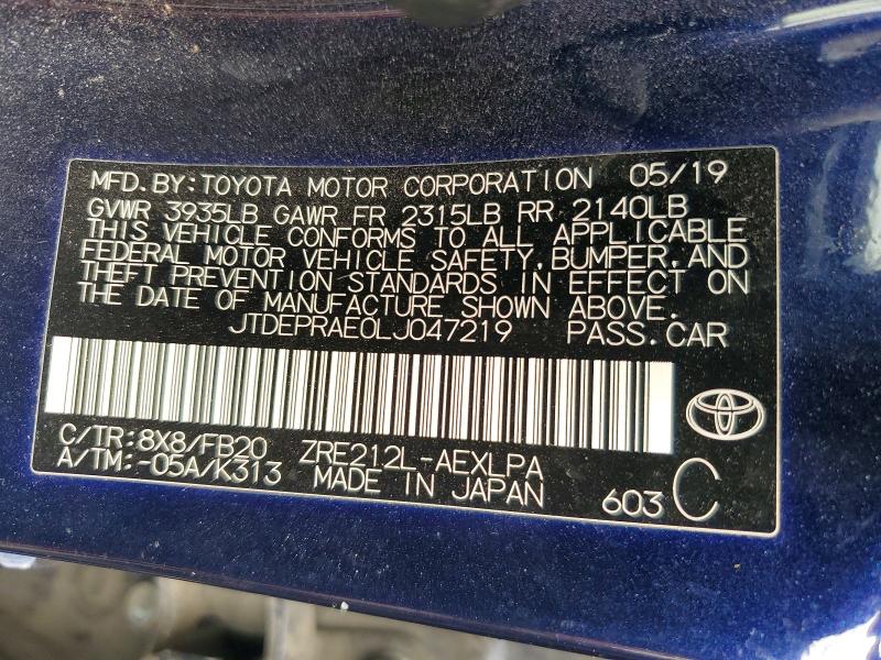 Продажа на аукционе авто 2020 Toyota Corolla, vin: JTDEPRAE0LJ047219, номер лота: 71244856