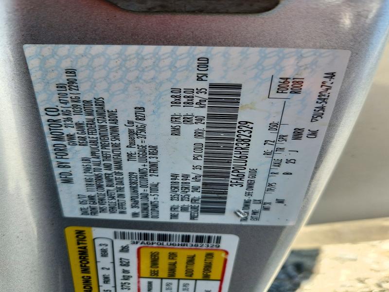Продаж на аукціоні авто 2017 Ford Fusion, vin: 3FA6P0LU6HR382329, номер лоту: 72782626