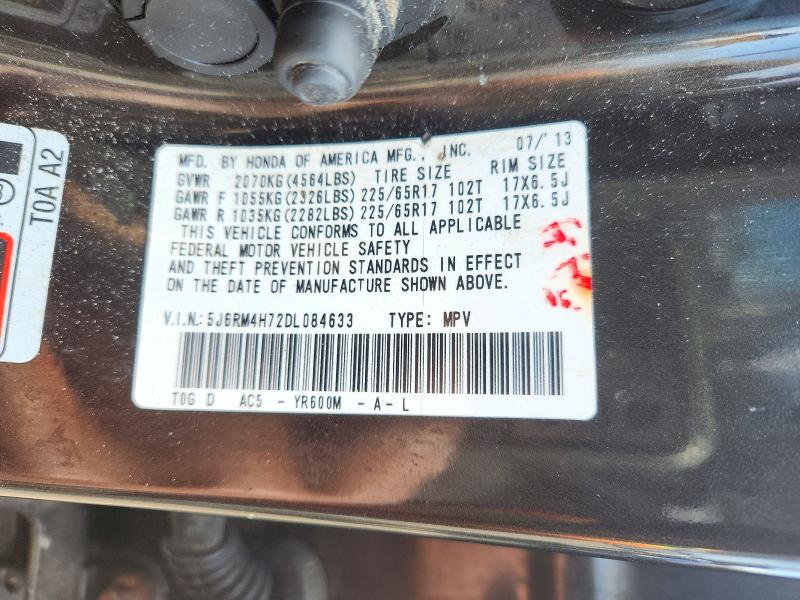 Aukcja sprzedaży 2013 Honda Cr-v, vin: 5J6RM4H72DL084633, numer aukcji: 72294926