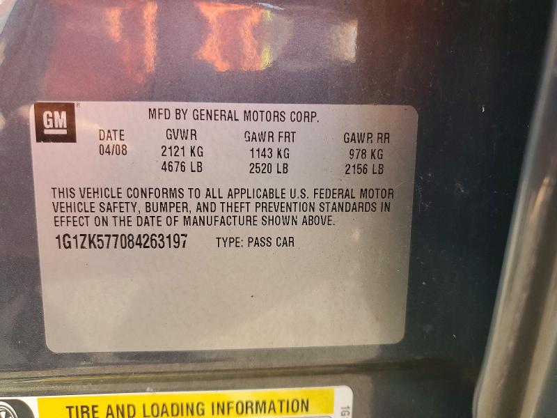 71728506 :رقم المزاد ، 1G1ZK577084263197 vin ، 2008 Chevrolet Malibu مزاد بيع