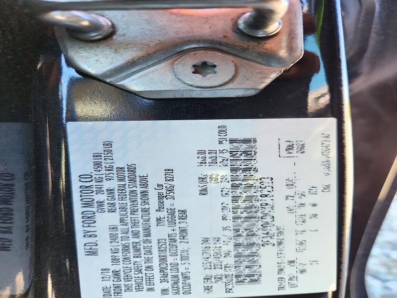 2019 Ford Fusion მანქანა იყიდება აუქციონზე, vin: 3FA6P0CD0KR182523, აუქციონის ნომერი: 72232506