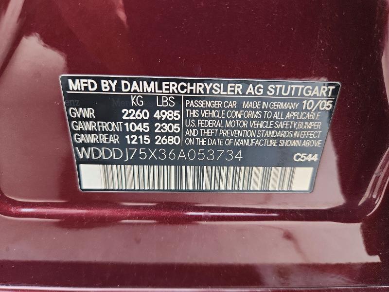 Aukcja sprzedaży 2006 Mercedes-benz Cls, vin: WDDDJ75X36A053734, numer aukcji: 70096296