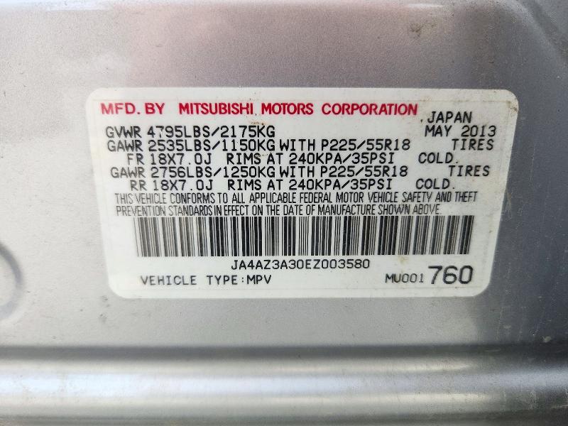 Aukcja sprzedaży 2014 Mitsubishi Outlander, vin: JA4AZ3A30EZ003580, numer aukcji: 72347586