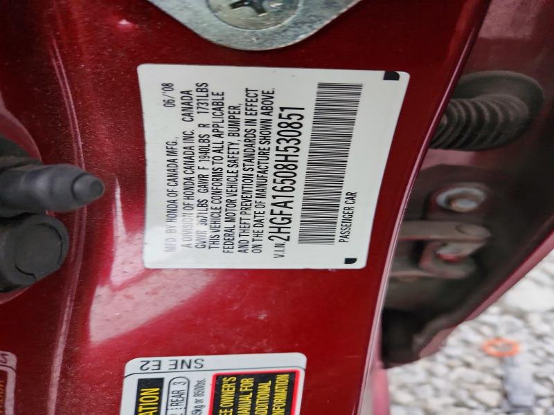 Продаж на аукціоні авто 2008 Honda Civic, vin: 2HGFA16508H530851, номер лоту: 71024596