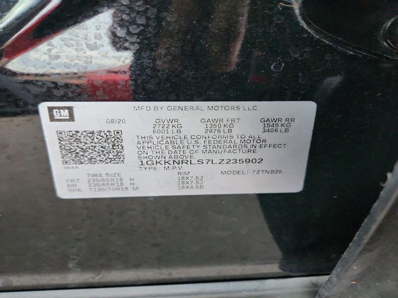 2020 Gmc Acadia მანქანა იყიდება აუქციონზე, vin: 1GKKNRLS7LZ235902, აუქციონის ნომერი: 71550356