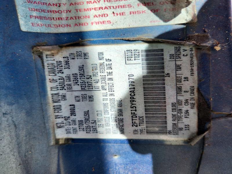 Продажа на аукционе авто 1993 Ford F150, vin: 2FTDF15Y9PCA17970, номер лота: 72667836