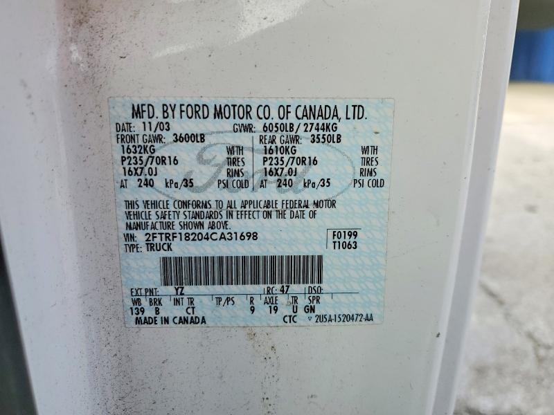 Продаж на аукціоні авто 2004 Ford F-150 Heritage, vin: 2FTRF18204CA31698, номер лоту: 71231486