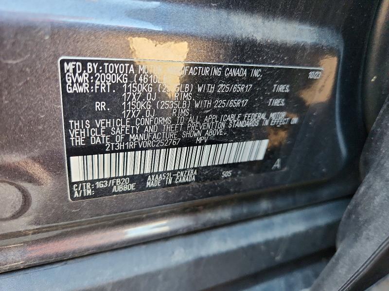 Aukcja sprzedaży 2024 Toyota Rav4, vin: 2T3H1RFV0RC252767, numer aukcji: 72003166