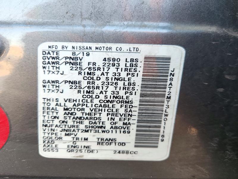 Продаж на аукціоні авто 2020 Nissan Rogue, vin: JN8AT2MT3LW011169, номер лоту: 72214386