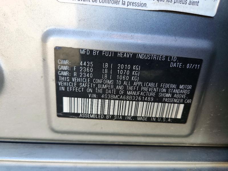 Продажа на аукционе авто 2011 Subaru Legacy, vin: 4S3BMCA68B3261489, номер лота: 72178026