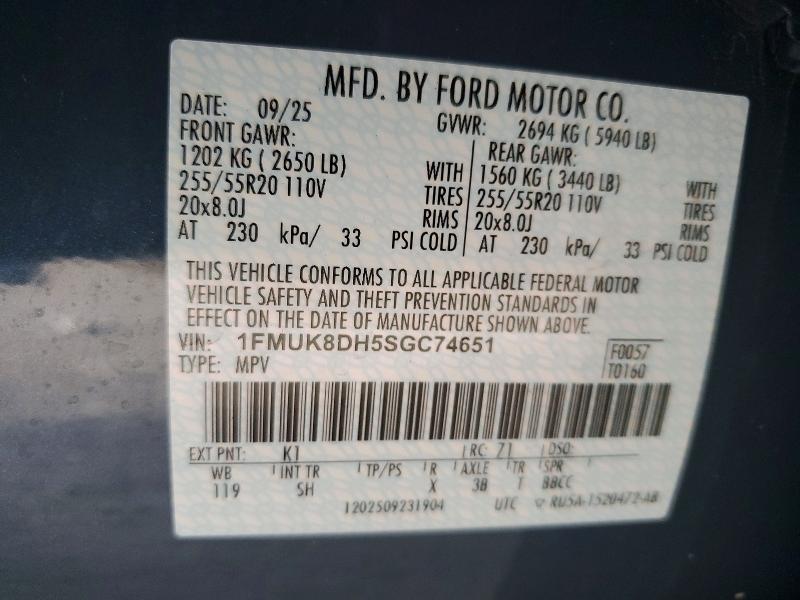 Продаж на аукціоні авто 2025 Ford Explorer, vin: 1FMUK8DH5SGC74651, номер лоту: 71616796