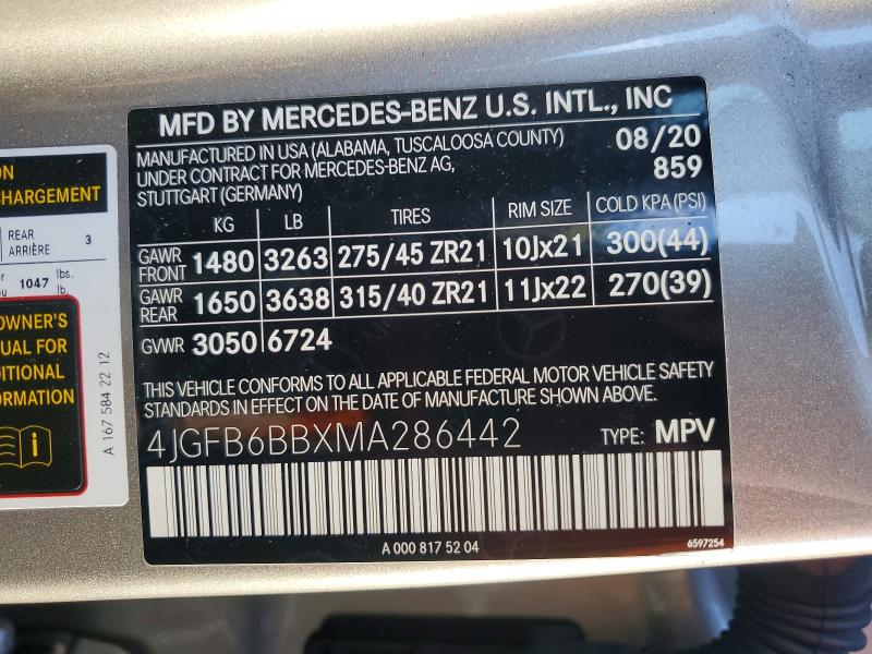 Продажа на аукционе авто 2021 Mercedes-benz Gle, vin: 4JGFB6BBXMA286442, номер лота: 71554126